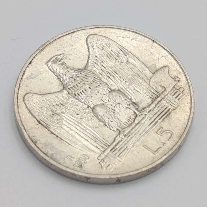 Italy 1930 silver 5 Lire - AU+