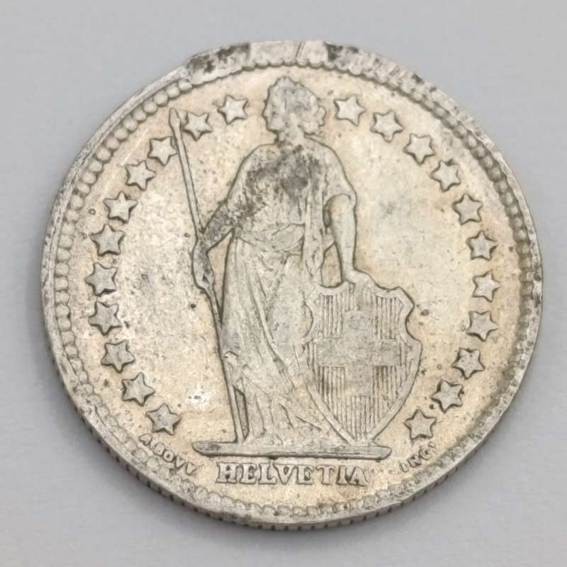 Switzerland 1920 half frame silver