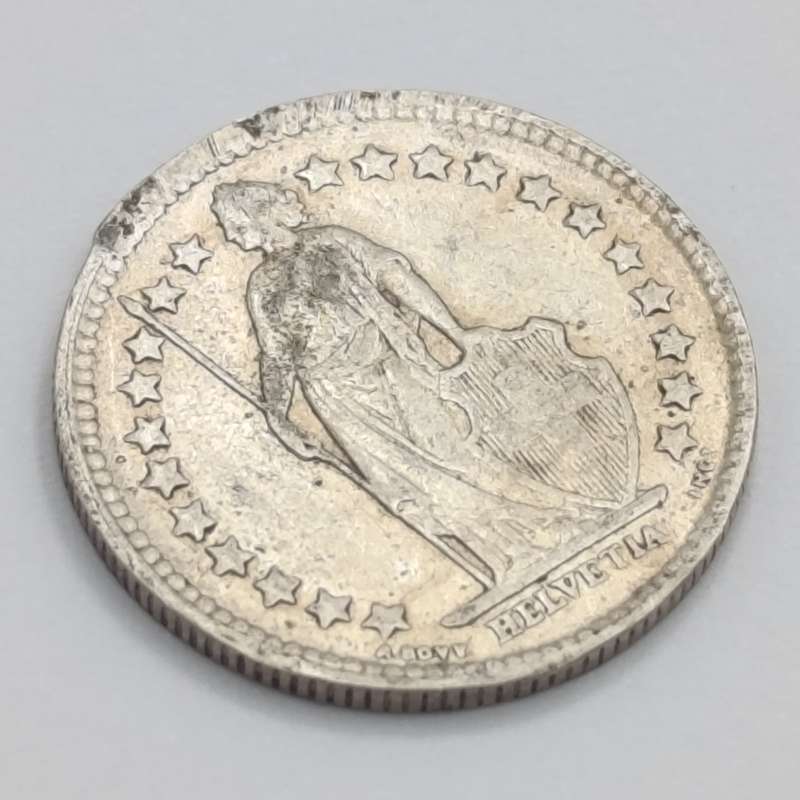 Switzerland 1920 half frame silver