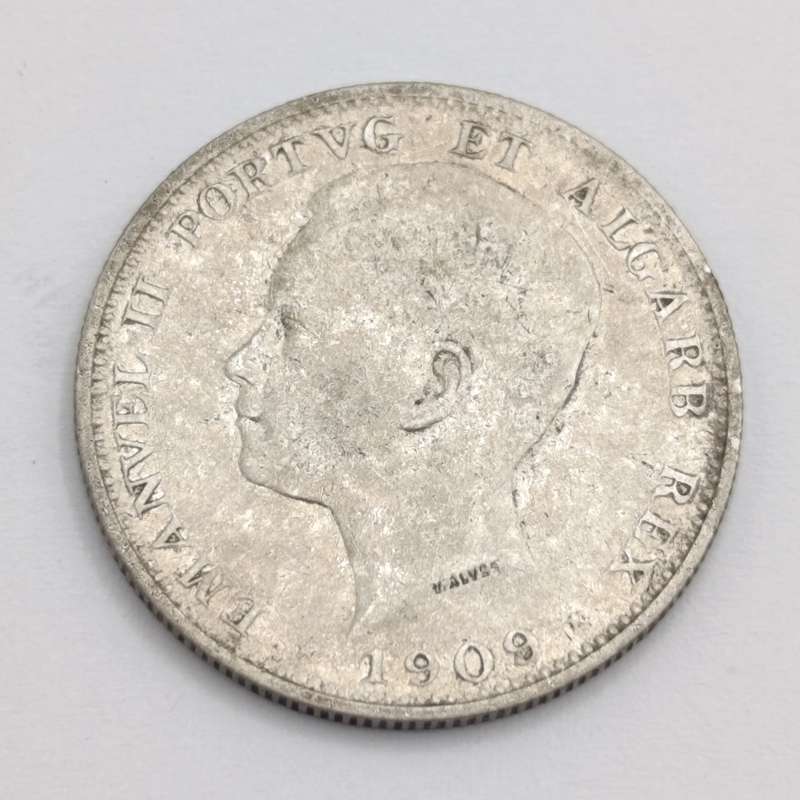 Portugal 1909 silver 200 reis