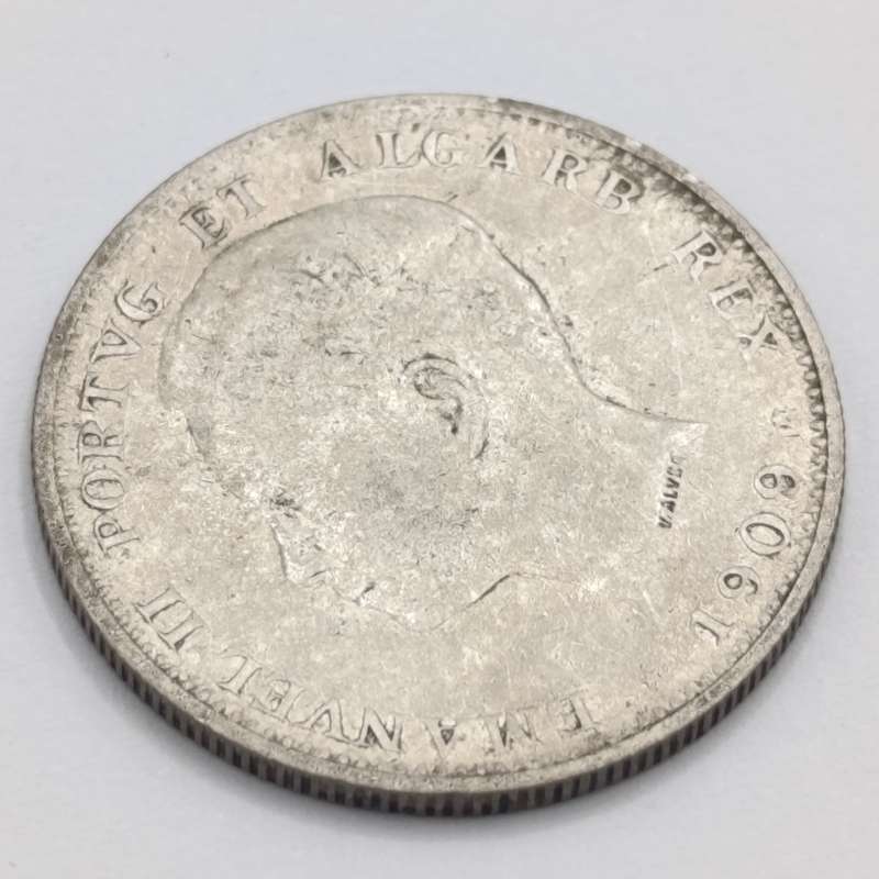 Portugal 1909 silver 200 reis