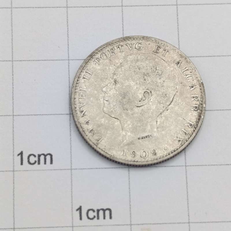 Portugal 1909 silver 200 reis