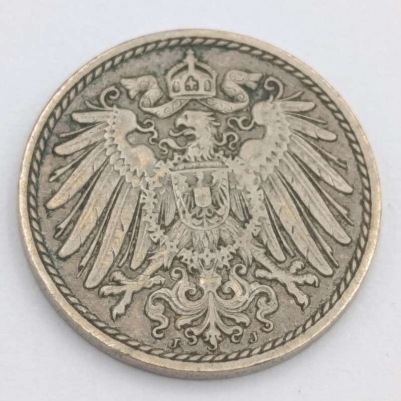 Germany Empire 1913 J Low mintage 5 pfennig