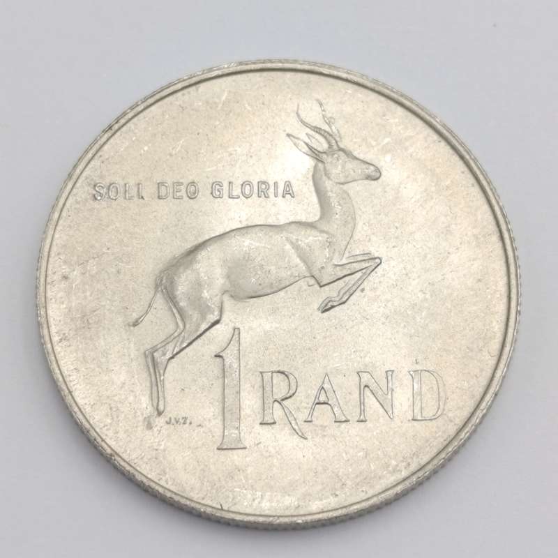1967 South Africa R1 silver with Bubble on horn (constant variety)