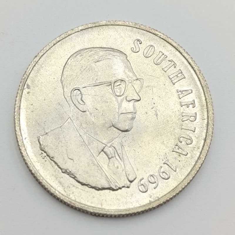 1969 South Africa R1 silver - Double Strike on South Africa