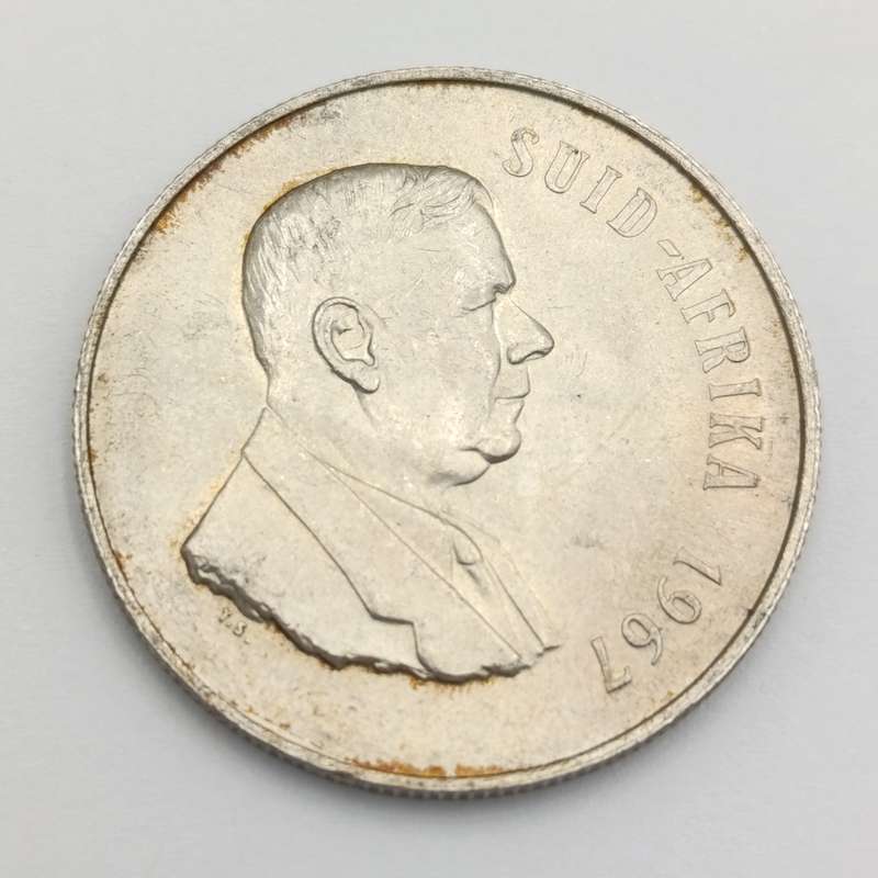 1967 South Africa silver R1 Jumping Tick on back (constant variety)
