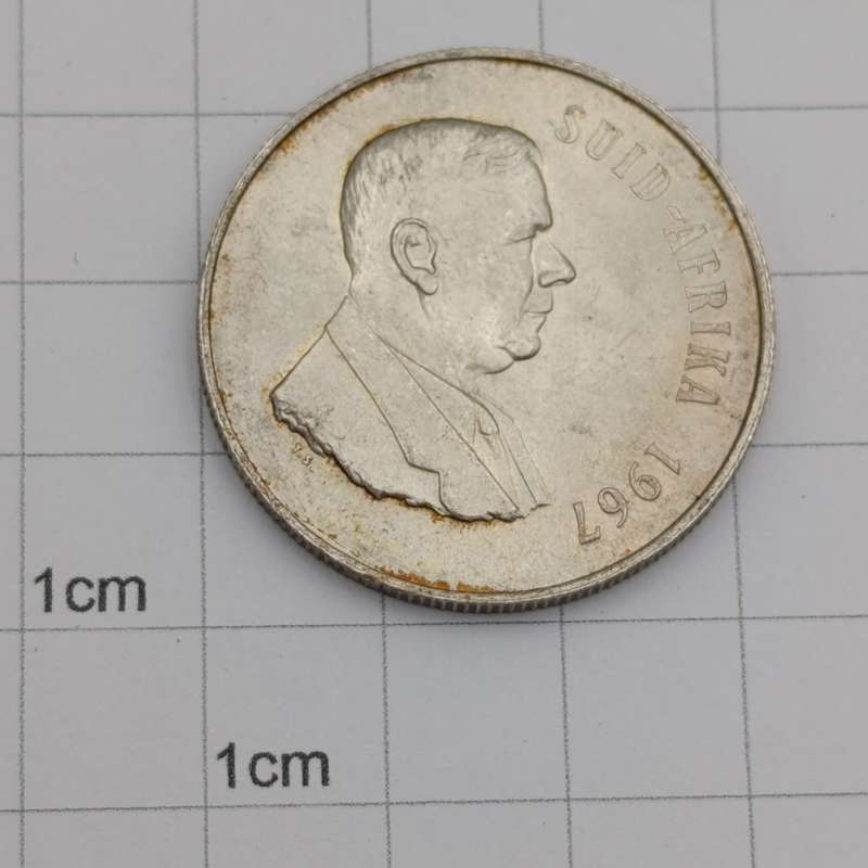 1967 South Africa silver R1 Jumping Tick on back (constant variety)