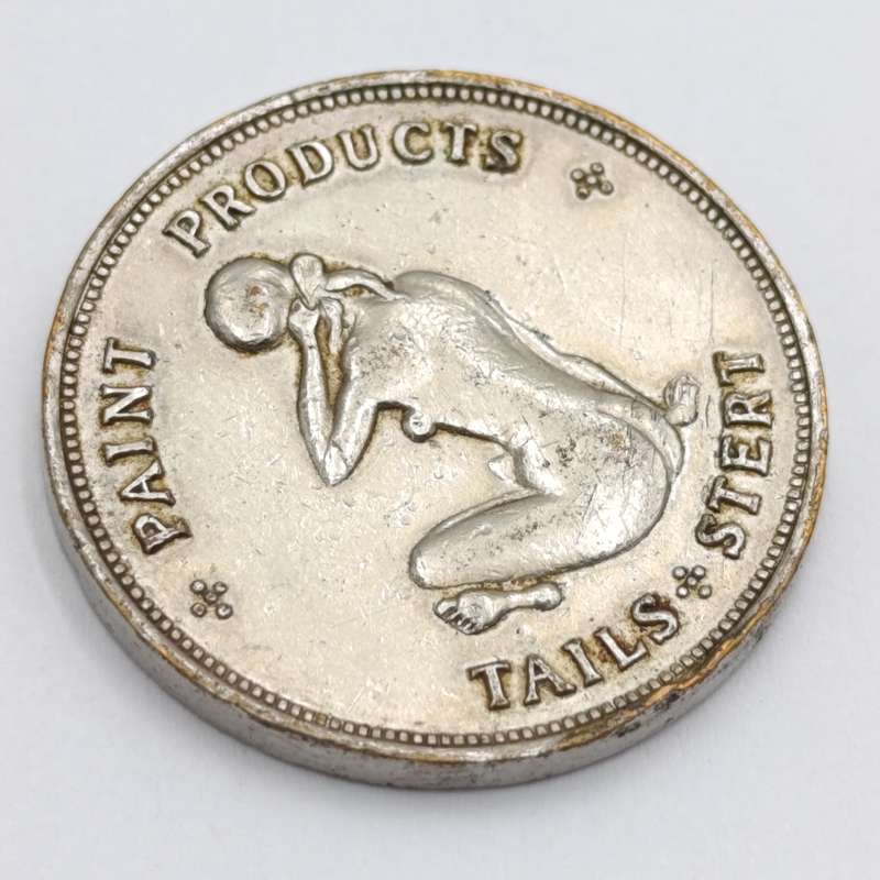 Spick & Span Heads/Tails paint products coin - variation on the parthenon paints token