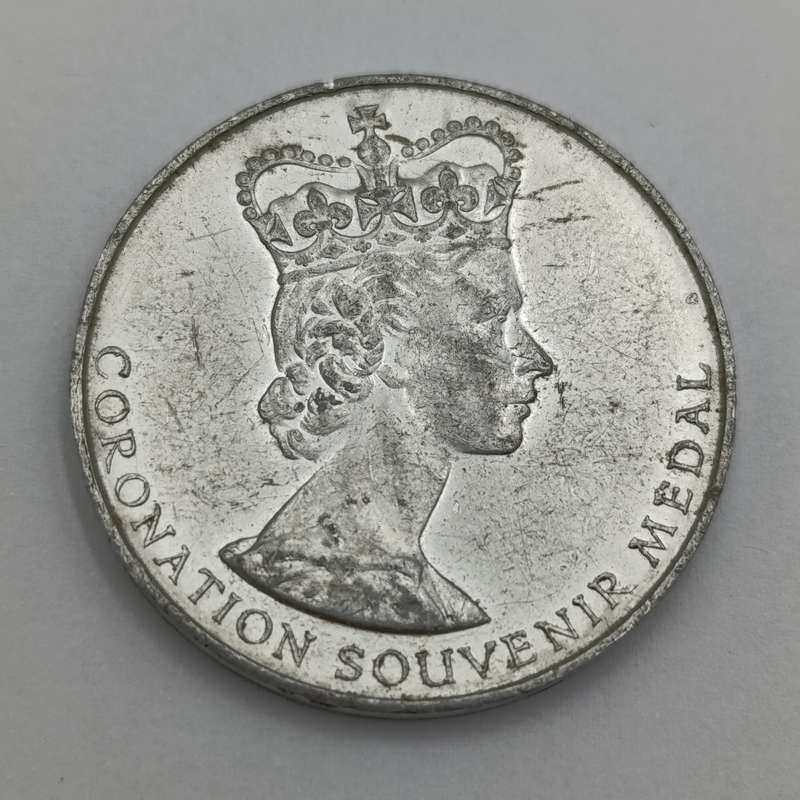 National Playing fields Queen Elizabeth 2 Aluminum coronation medal
