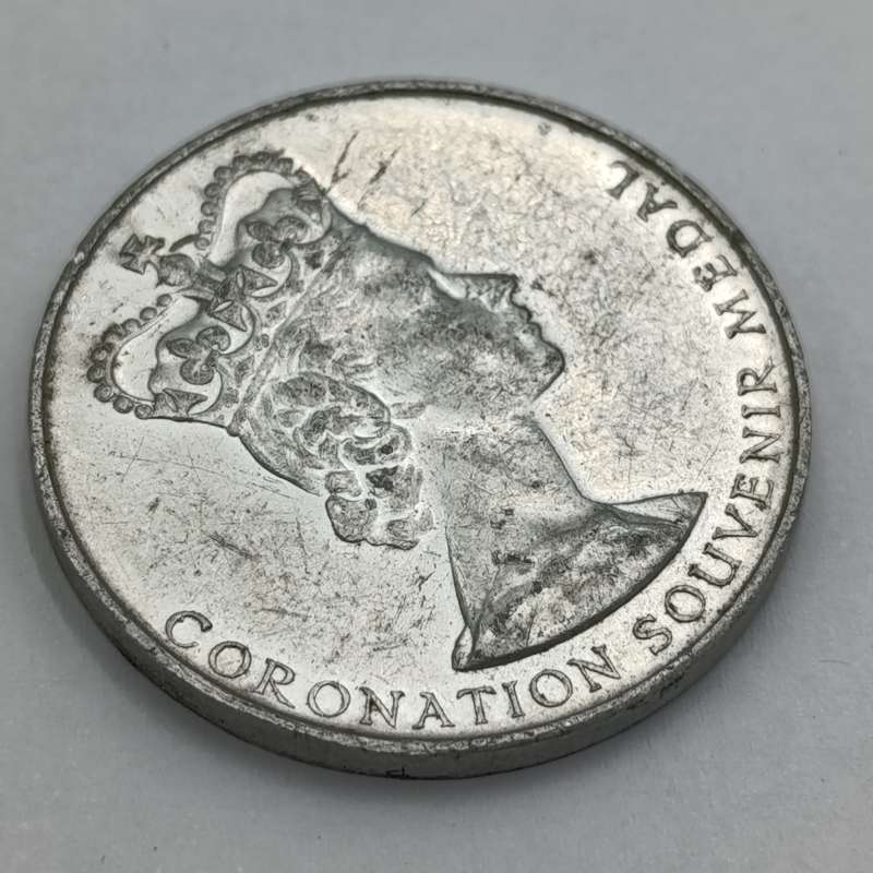 National Playing fields Queen Elizabeth 2 Aluminum coronation medal