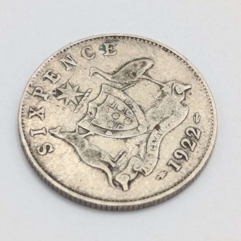 Australia 1922 silver 6 pence VF