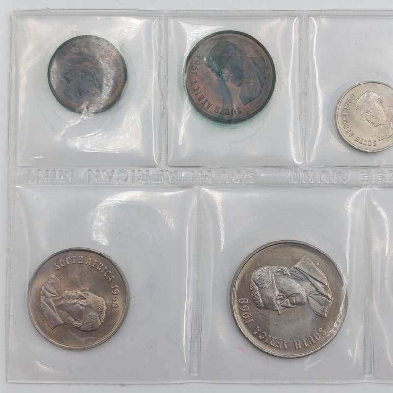 1968 South Africa English uncirculated set with scarce R1