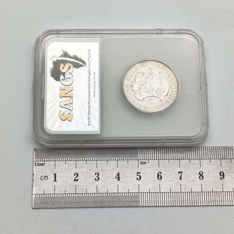 1949 South Africa Proof 2 shilling - mintage only 800 Graded proof 65