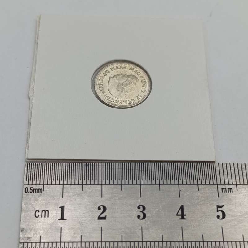 Set of RSA 1961 to 1964 silver 2 1/2 cent tickeys - uncirculated