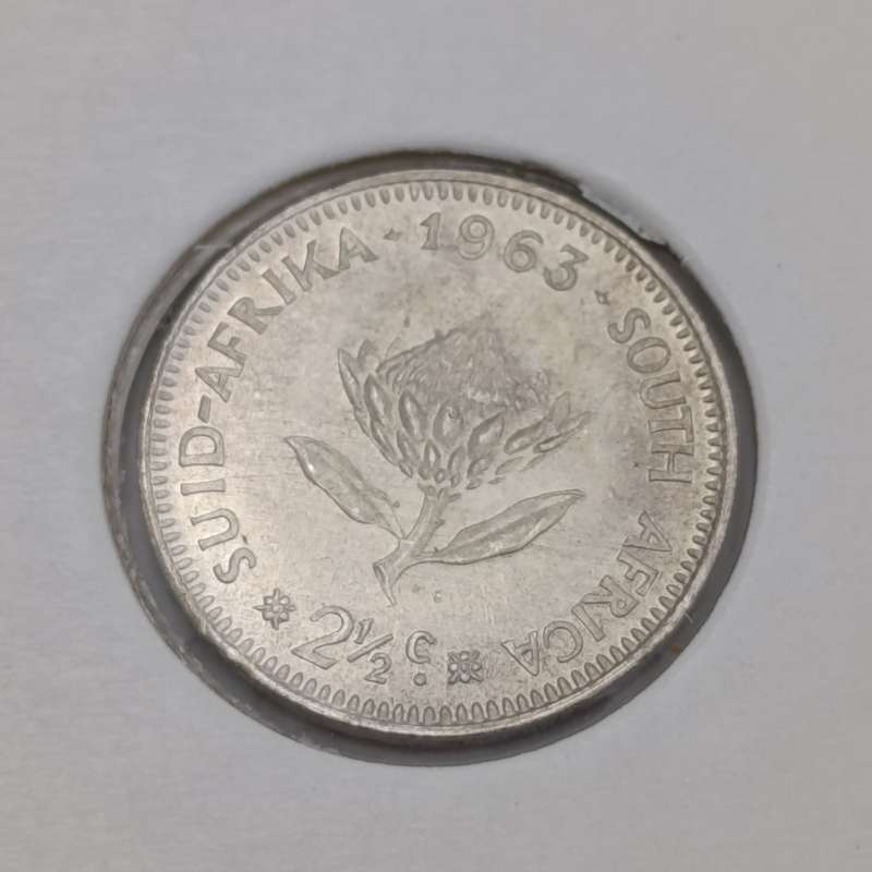 Set of RSA 1961 to 1964 silver 2 1/2 cent tickeys - uncirculated