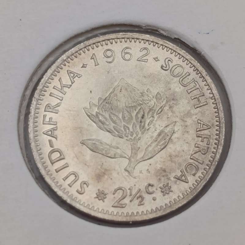 Set of RSA 1961 to 1964 silver 2 1/2 cent tickeys - uncirculated