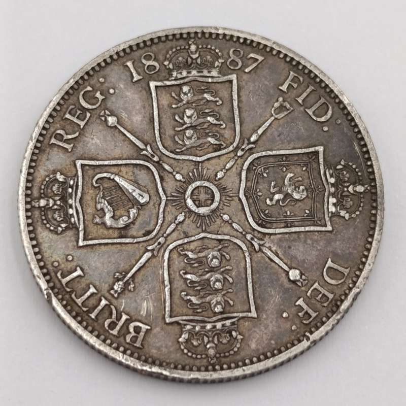 1887 Great Britain silver 2 Shilling florin - beautiful coin