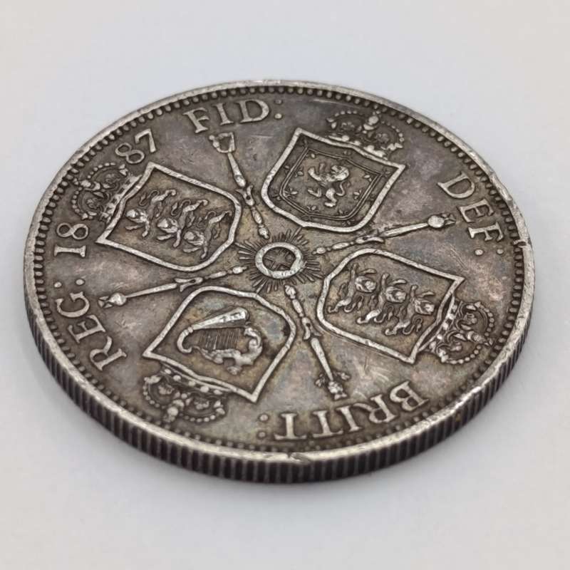 1887 Great Britain silver 2 Shilling florin - beautiful coin