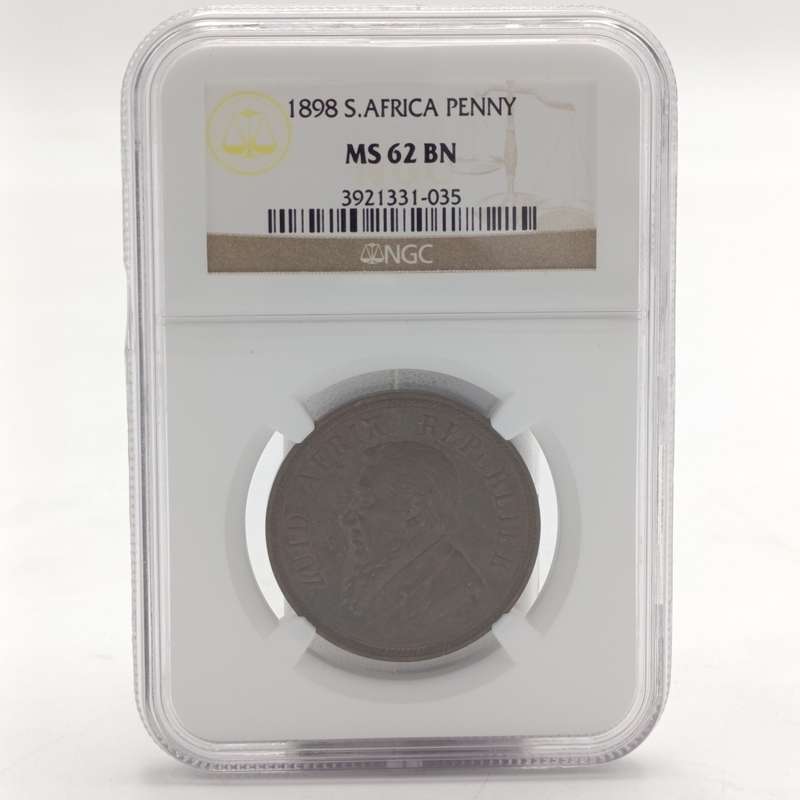 1898 ZAR Kruger Penny graded MS62 BN by NGC