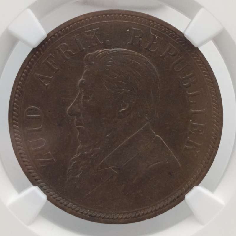 1898 ZAR Kruger Penny graded MS62 BN by NGC