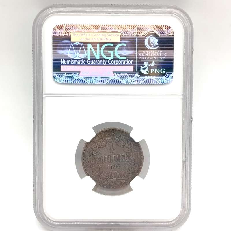 1892 ZAR Kruger silver 1 shilling graded VF35 by NGC
