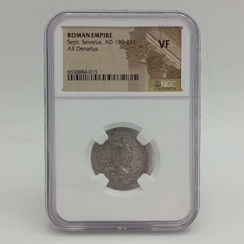 Roman Empire Septimius  Severus AD 193-211 AR Denarius graded VF by NGC Ancients