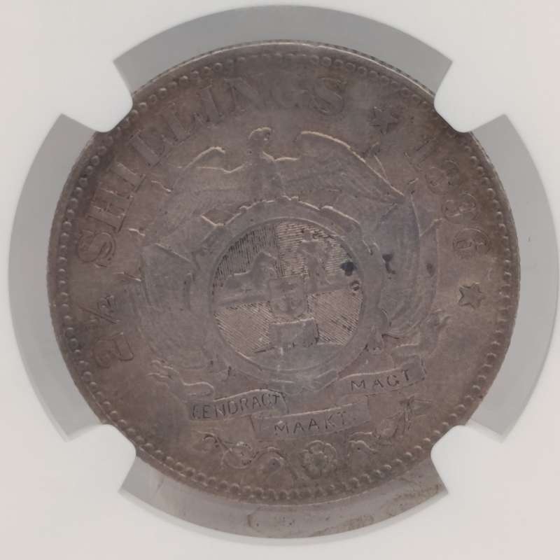 1896 ZAR Kruger silver 2 1/2 shilling half crown graded VF35 by NGC