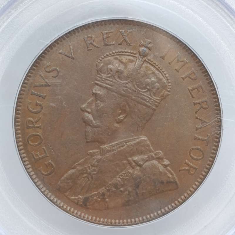 1934 SA Union one Penny graded AU55 by PCGS
