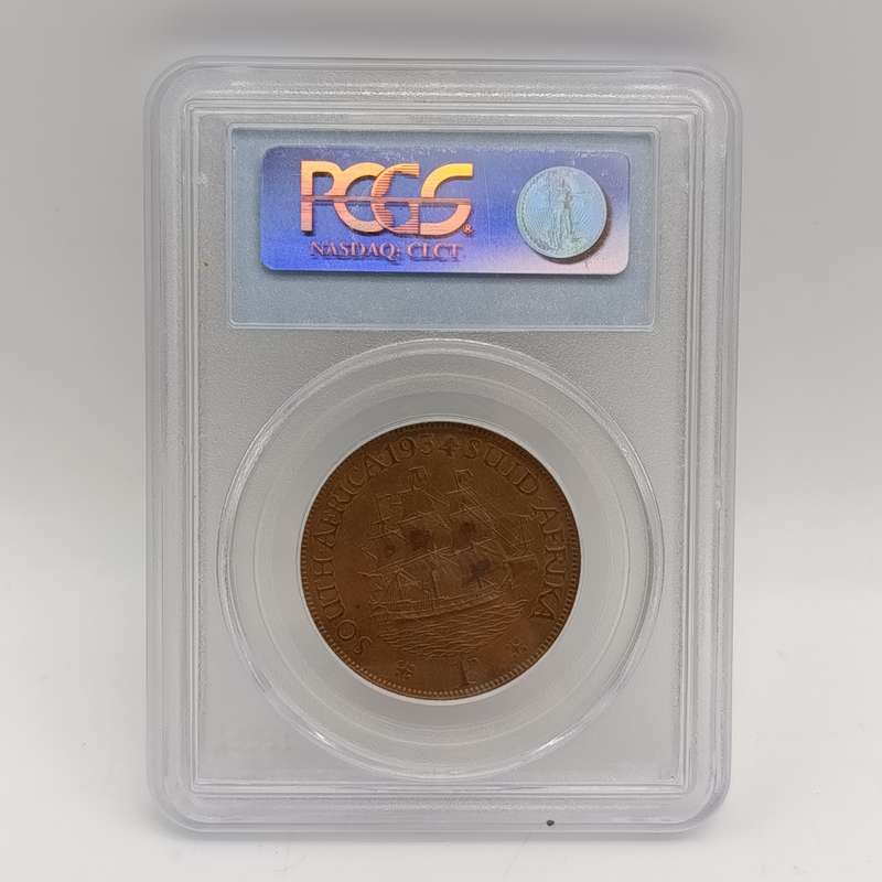 1934 SA Union one Penny graded AU55 by PCGS
