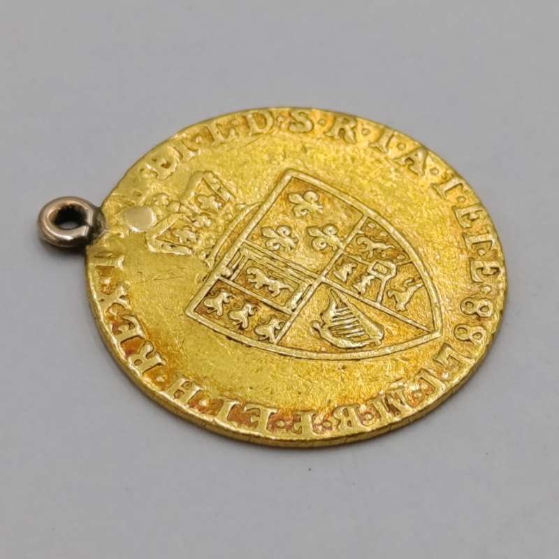 Britain 1788 George 3 gold half guinea - with mounting