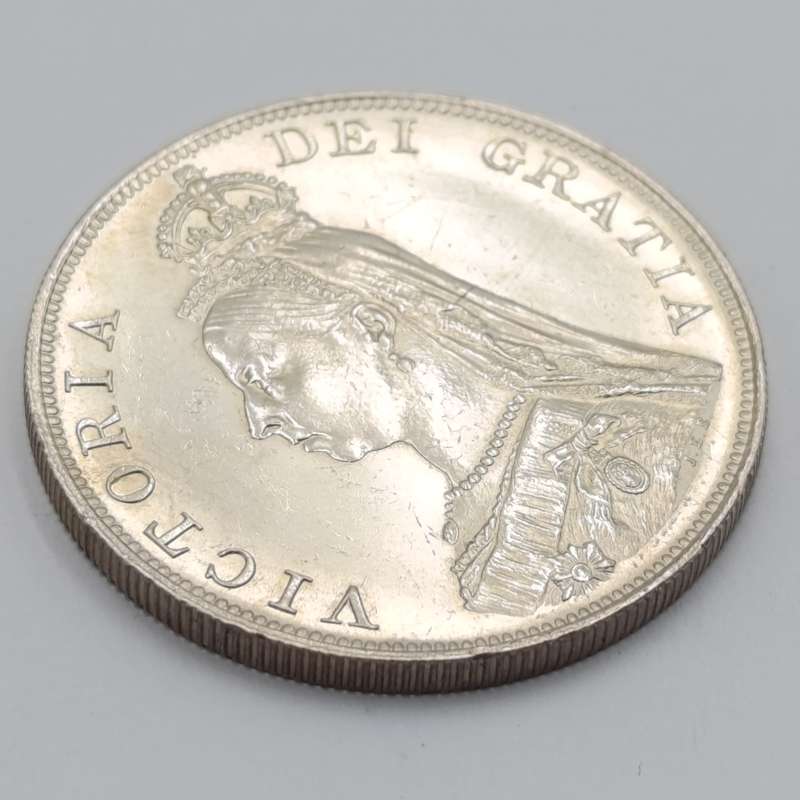 Great Britain 1887 Double Florin - uncirculated with some bag marks