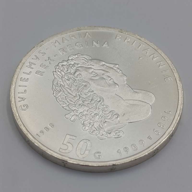 Netherlands 1988 silver 50 golden