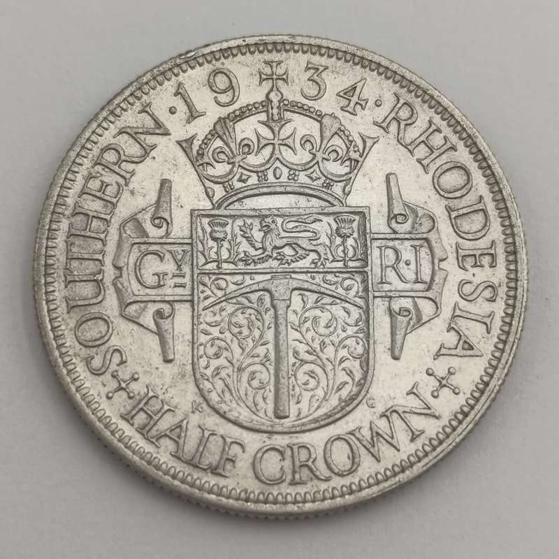 Southern Rhodesia 1934 half crown AU