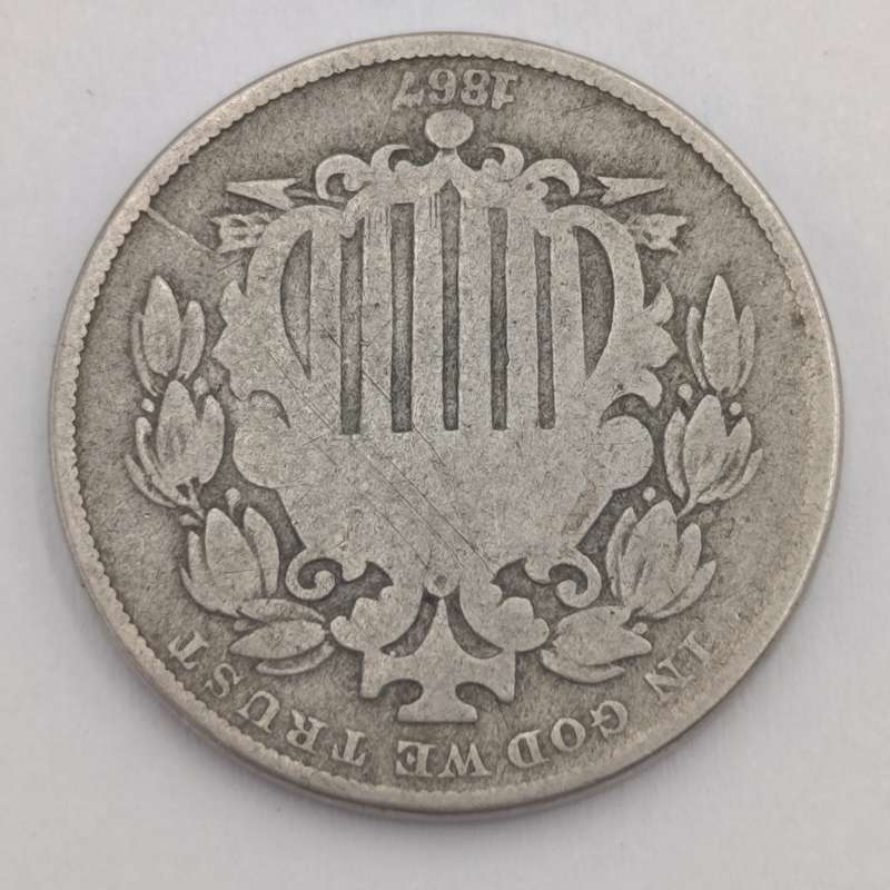 USA 1867 Five cent Rays