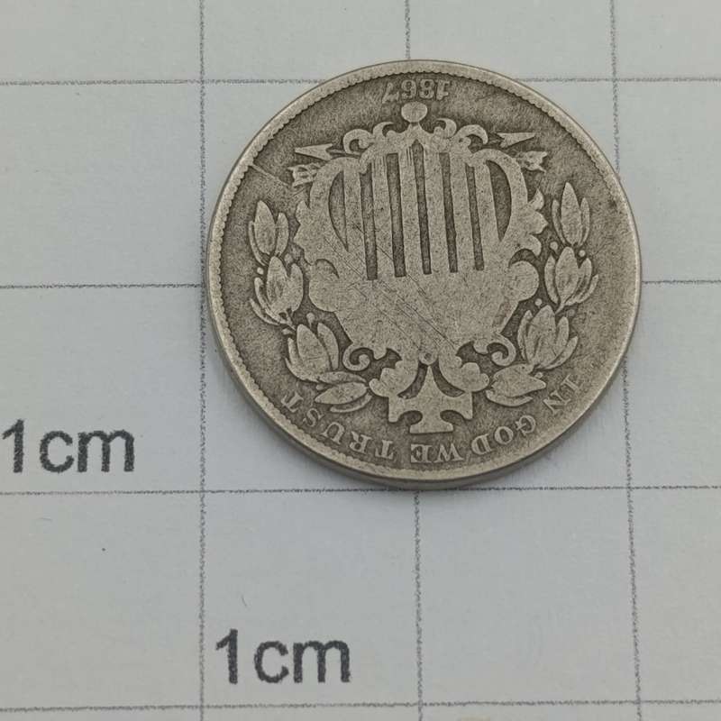 USA 1867 Five cent Rays