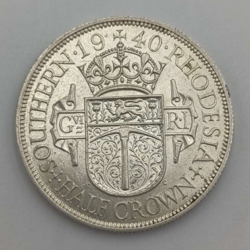 Southern Rhodesia 1940 half crown uncirculated - some bagmarks obverse