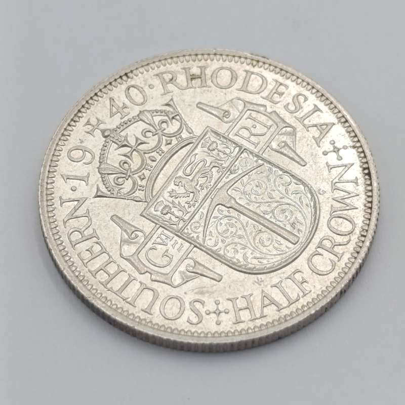 Southern Rhodesia 1940 half crown uncirculated - some bagmarks obverse