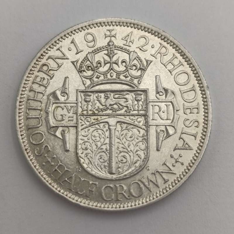 Southern Rhodesia 1942 half crown AU+