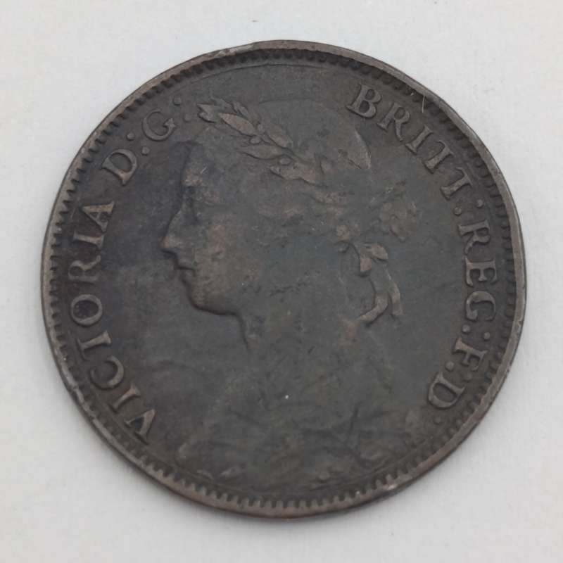 Great Britain 1874 Penny XF - marks around the edge