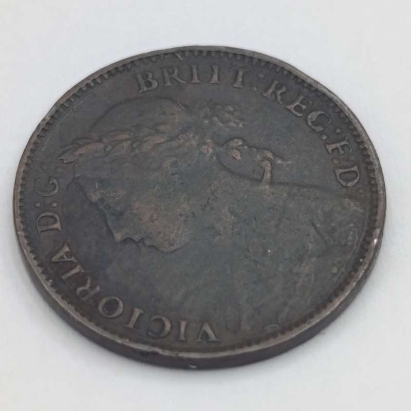 Great Britain 1874 Penny XF - marks around the edge