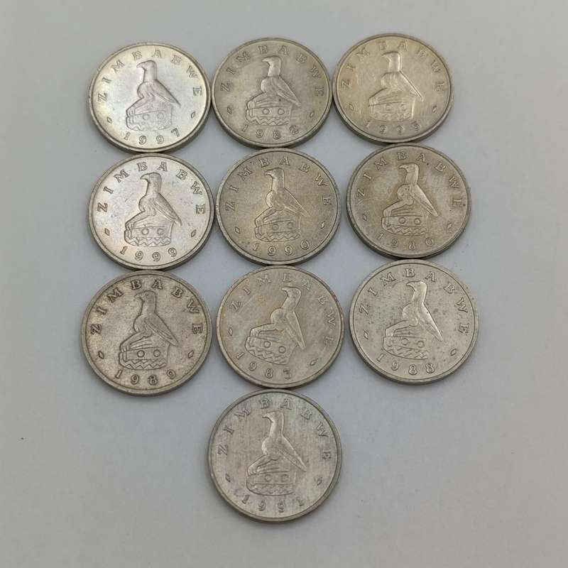 Zimbabwe lot of 10 x 5 cent coins - top condition