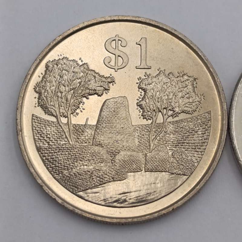 Zimbabwe set of 4 $ coins 1980, 1993, 1997 & 2001