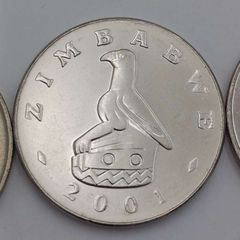 Zimbabwe set of 4 $ coins 1980, 1993, 1997 & 2001