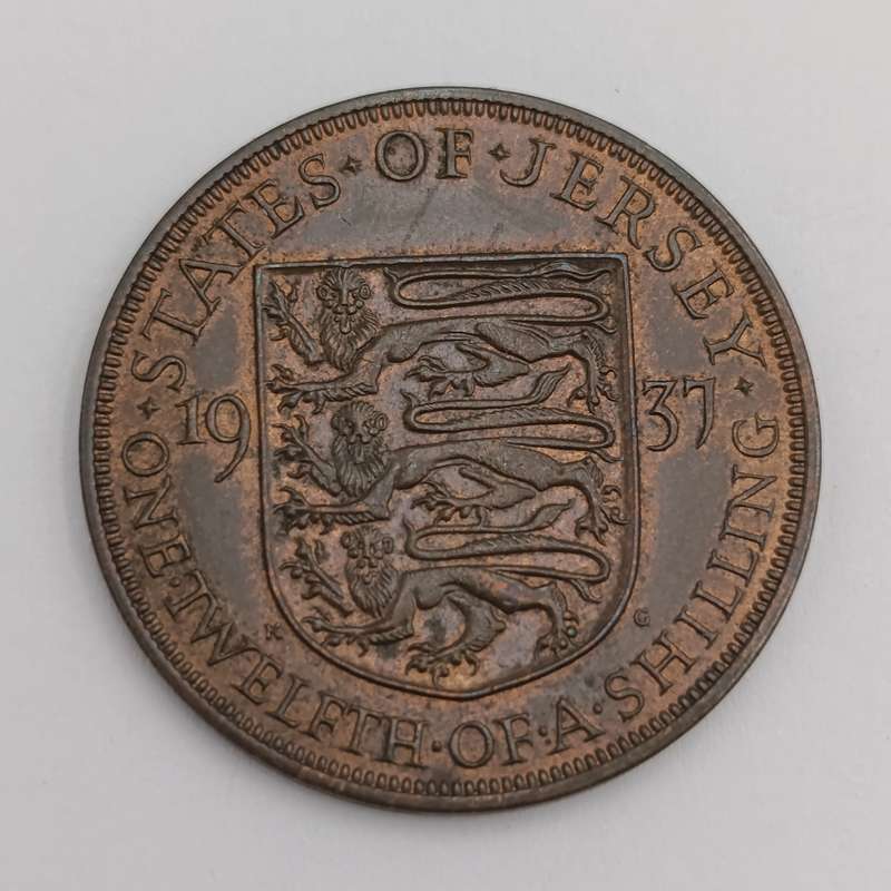 Jersey 1937 one twelfth of a Shilling UNC