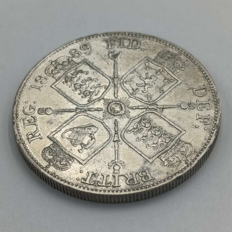 Great Britain 1889 Broken 1 double florin XF