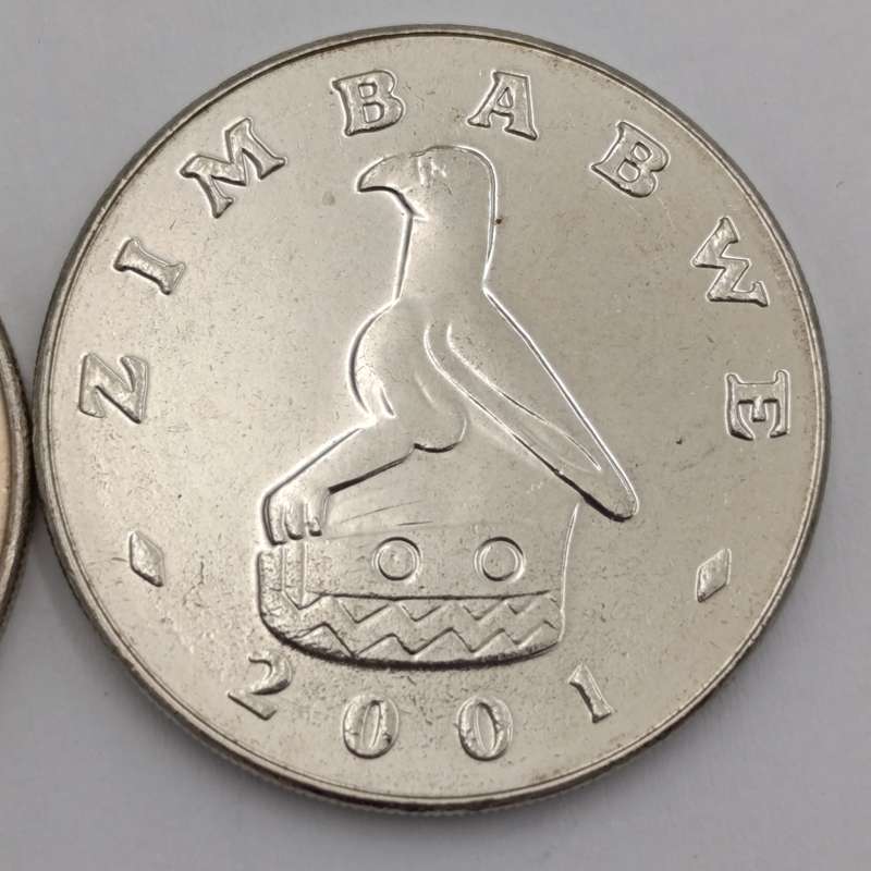 Zimbabwe set of 4 x $ coins 1980, 1993, 1997 & 2001