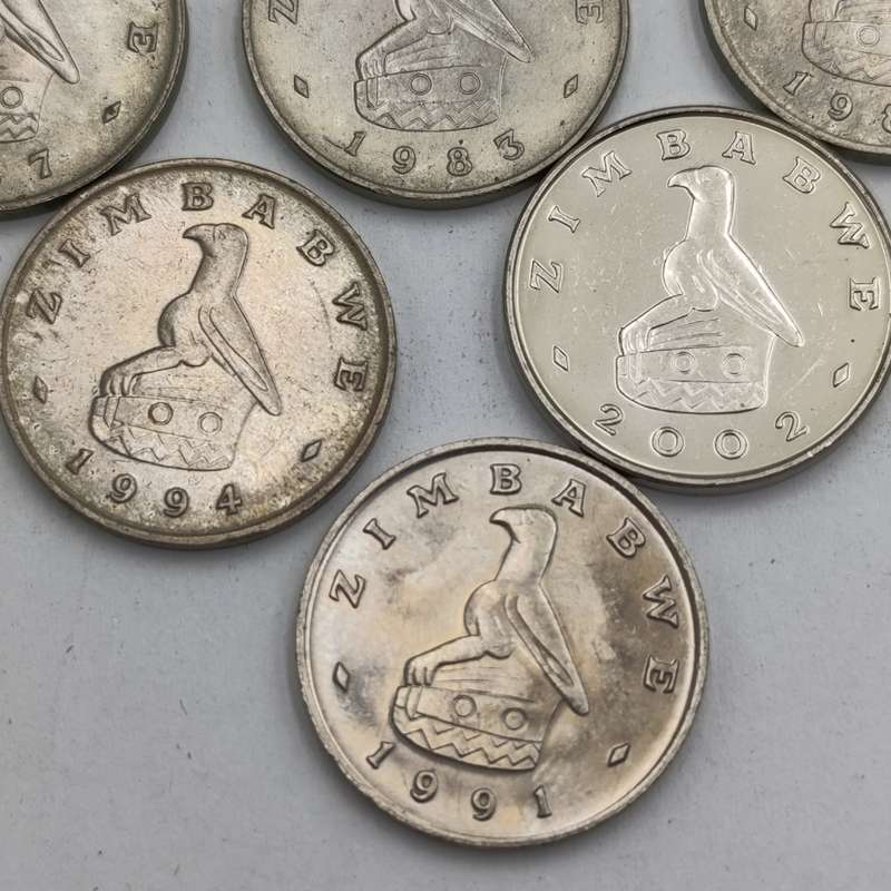 Zimbabwe Lot of 10 x 20 cent coins