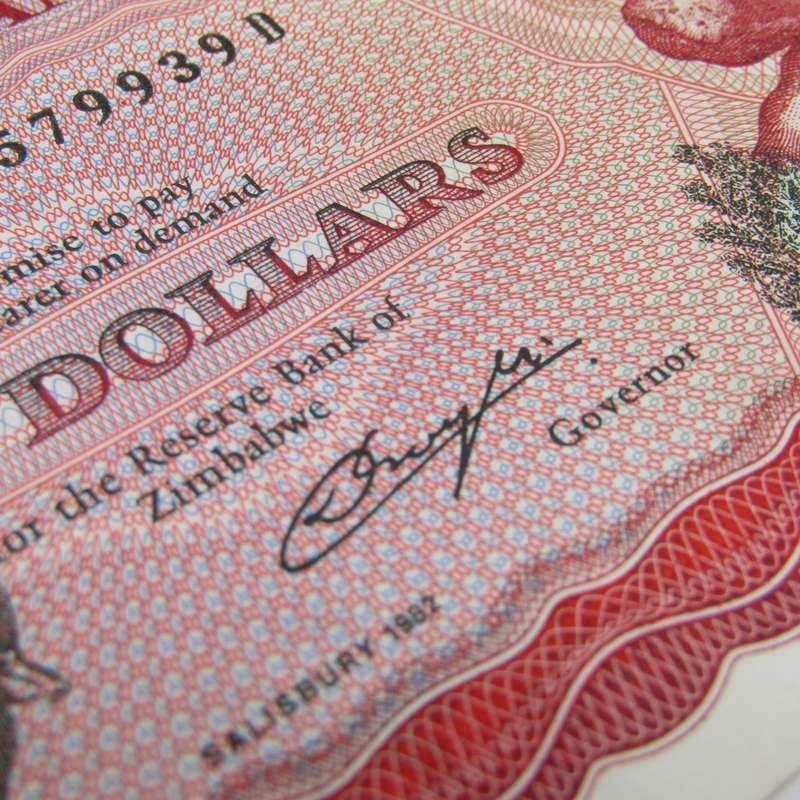 Zimbabwe 1982 10 Dollar - Pick 3b - scarce Salisbury AU+ banknote