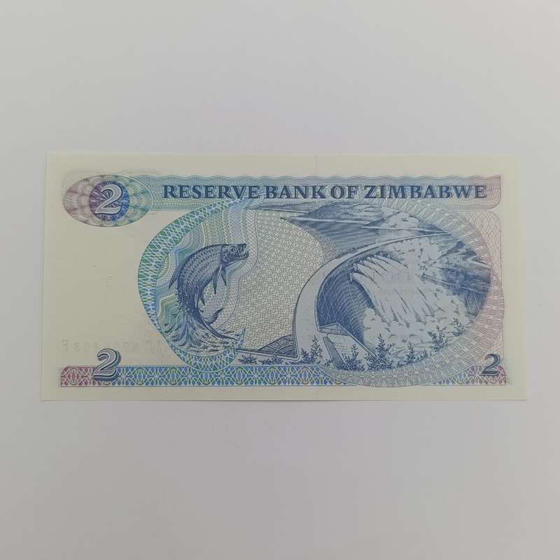 Zimbabwe 2 dollars banknotes P-1c-1994 uncirculated lot of 2 with consecutive numbers
