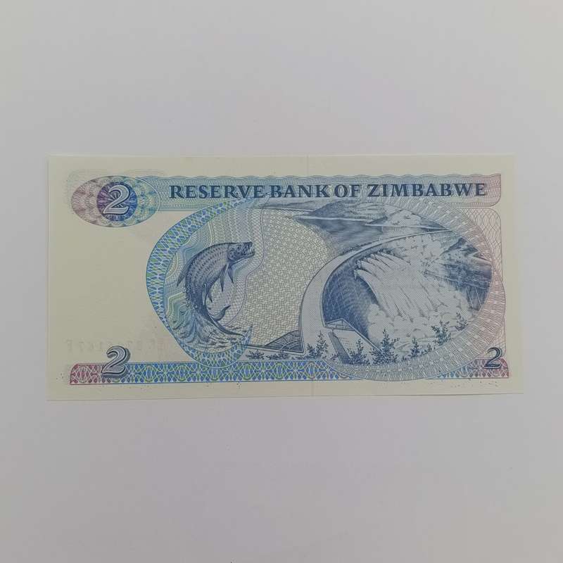 Zimbabwe 2 dollars banknotes P-1c-1994 uncirculated lot of 2 with consecutive numbers